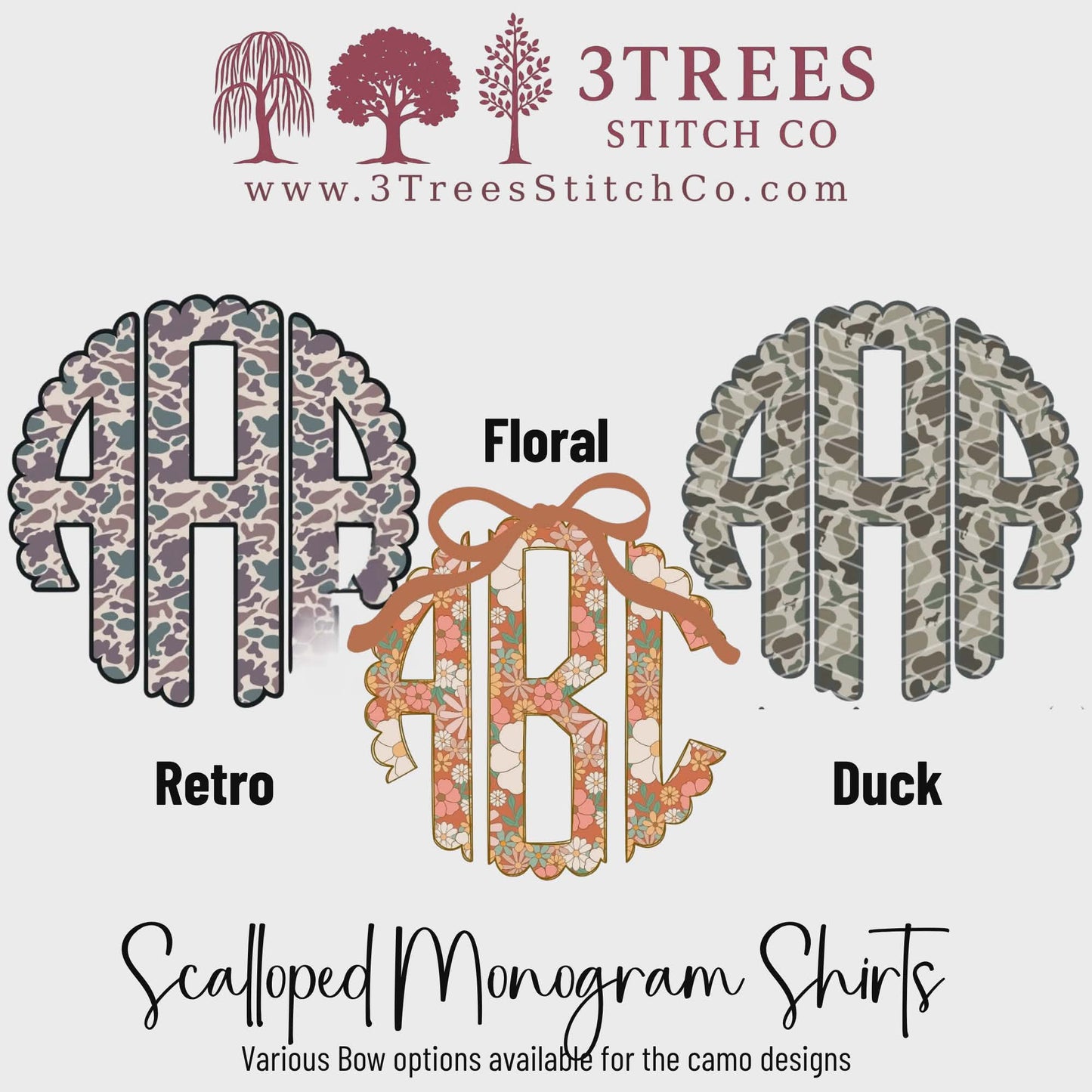 Scalloped Monogram DTF Tee