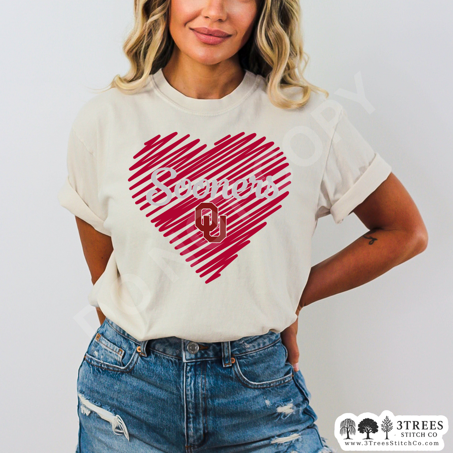 Oklahoma Sooners Scribble Heart