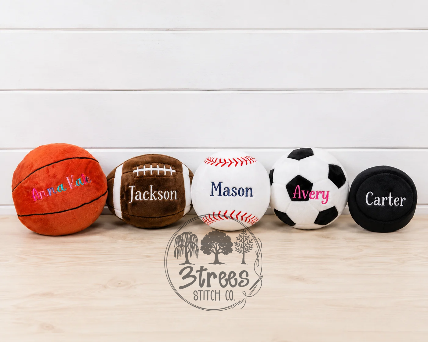 Personalized Embroidered Plush Sports Ball or Hockey Puck