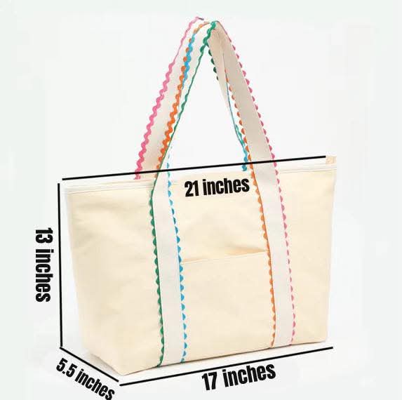 PRE-ORDER Canvas Tote Bag/Cosmetic Bag (Ric Rac Trim)