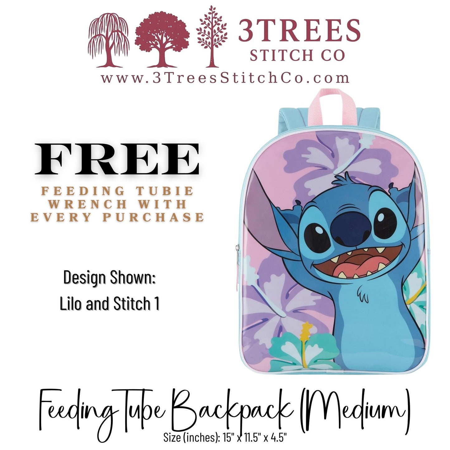 Lilo & Stitch-Kid Friendly (Medium) - Feeding Tube Backpack