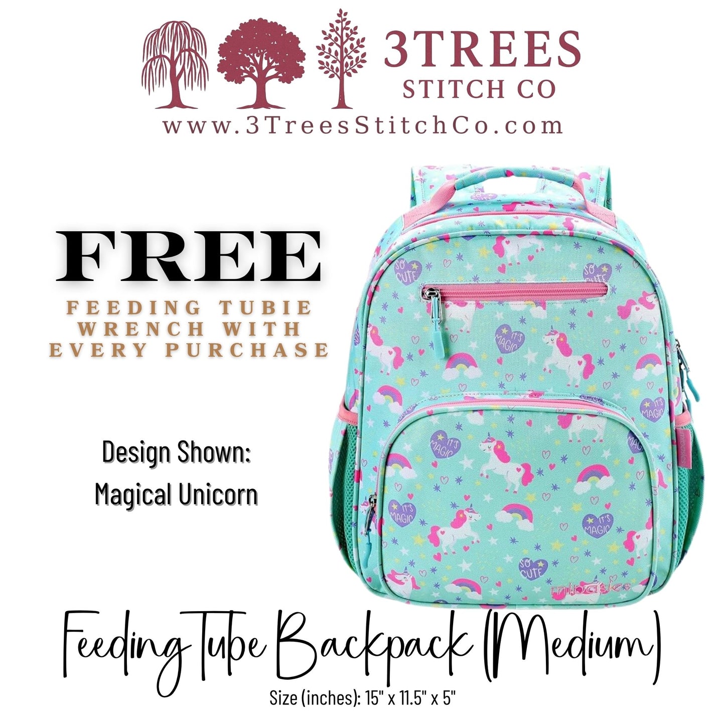 Magical Unicorn-Kid Friendly (Medium) - Feeding Tube Backpack