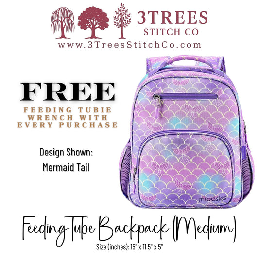 Mermaid Tail-Kid Friendly (Medium) - Feeding Tube Backpack