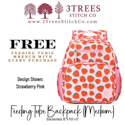 Strawberry Pink-Kid Friendly (Medium) - Feeding Tube Backpack