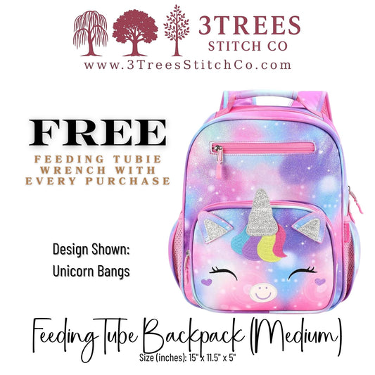 Unicorn Bangs-Kid Friendly (Medium) - Feeding Tube Backpack