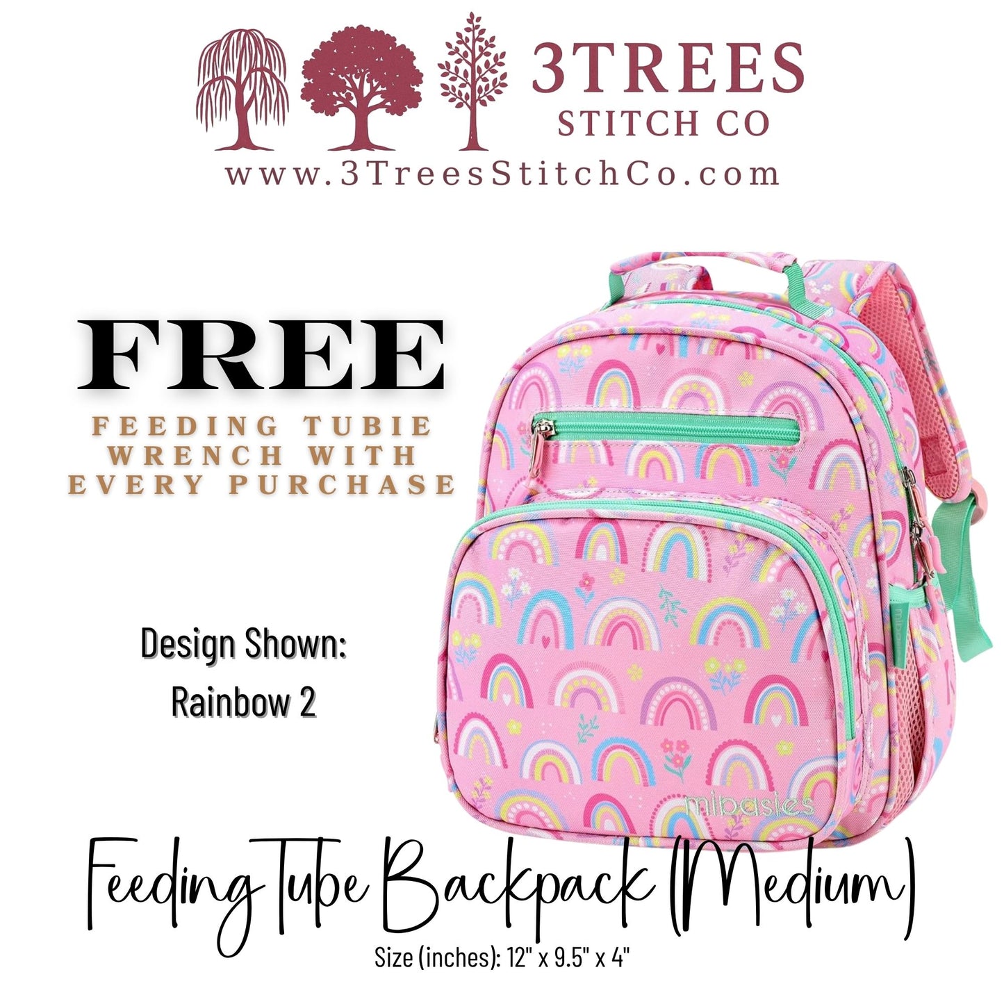 Rainbow 2-Kid Friendly (Medium) - Feeding Tube Backpack