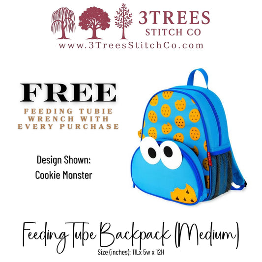 Cookie Monster-Kid Friendly (Medium) - Feeding Tube Backpack