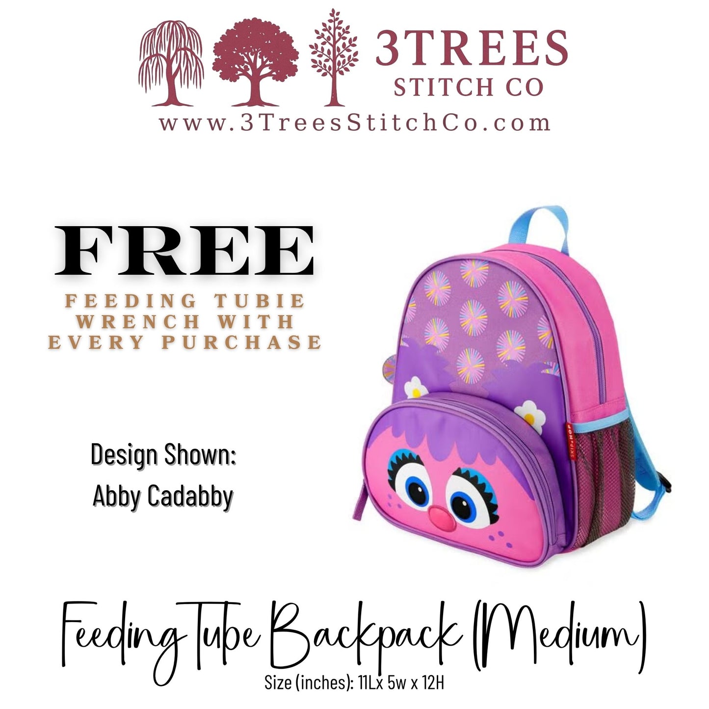 Abby Cadabby-Kid Friendly (Medium) - Feeding Tube Backpack