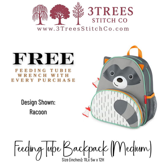 Racoon-Kid Friendly (Medium) - Feeding Tube Backpack