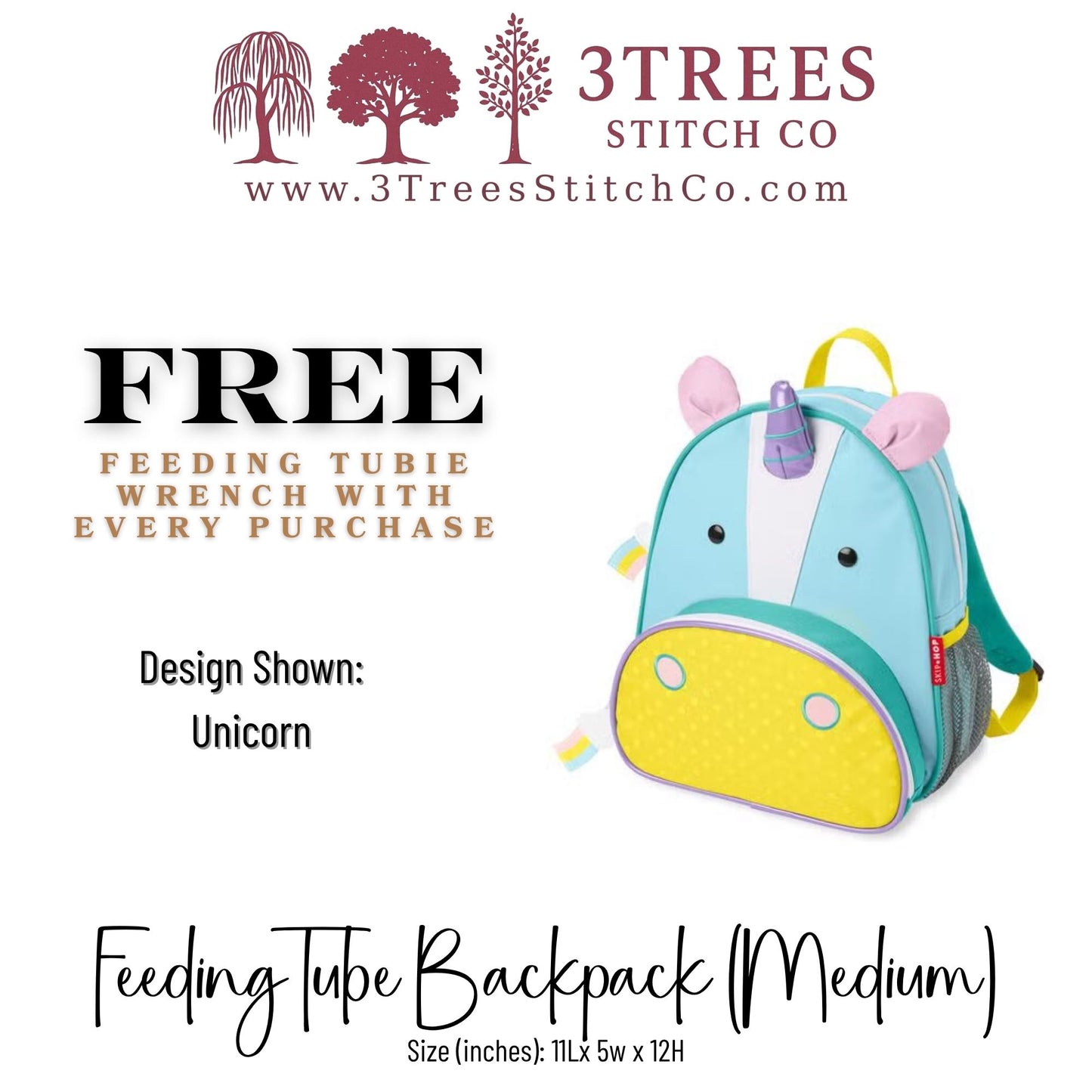 Unicorn-Kid Friendly (Medium) - Feeding Tube Backpack