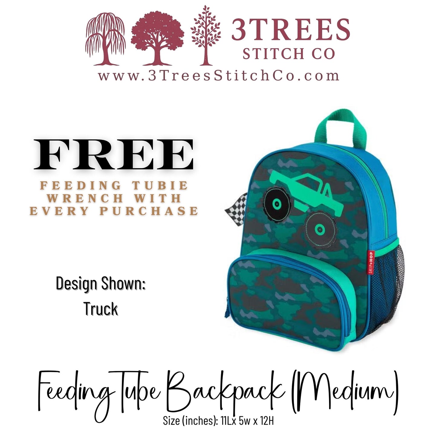 Truck-Kid Friendly (Medium) - Feeding Tube Backpack