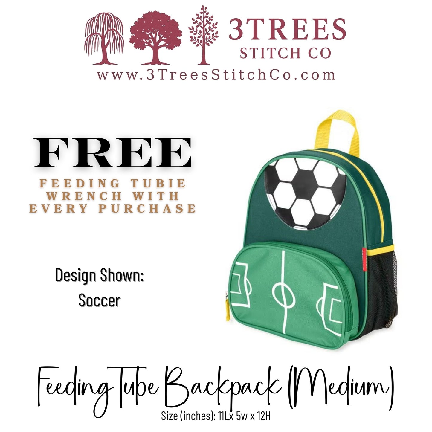 Soccer-Kid Friendly (Medium) - Feeding Tube Backpack