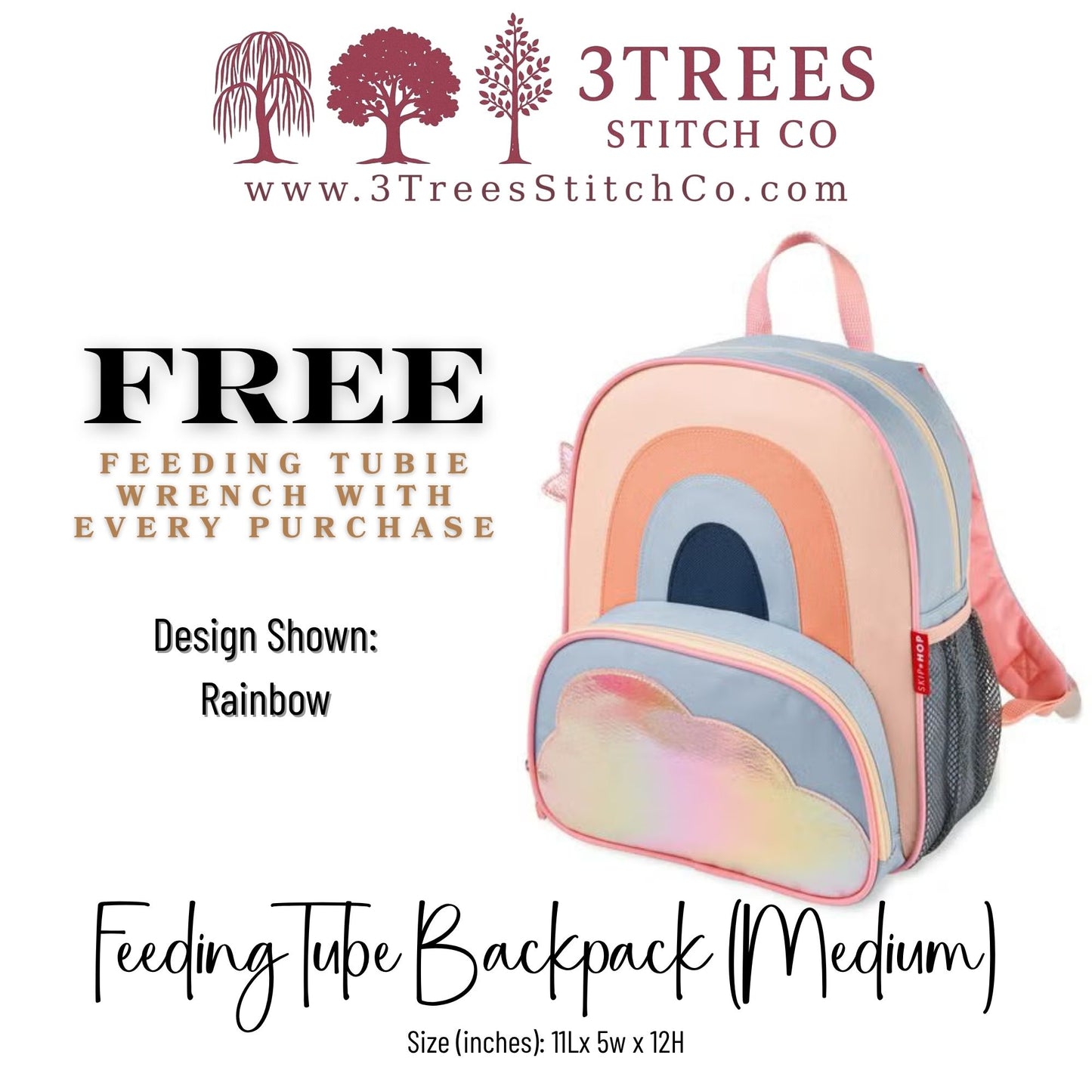 Rainbow-Kid Friendly (Medium) - Feeding Tube Backpack
