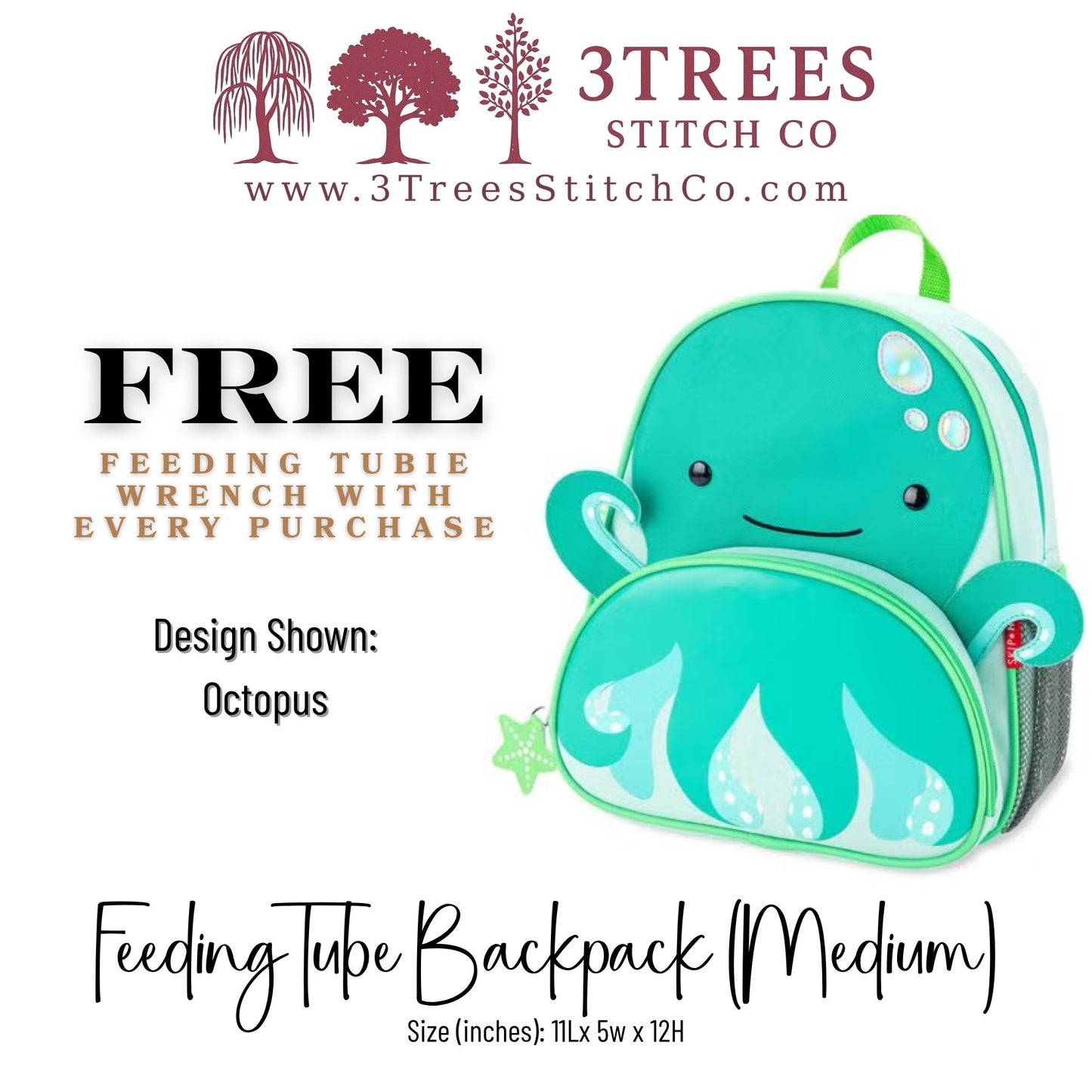 Octopus-Kid Friendly (Medium) - Feeding Tube Backpack