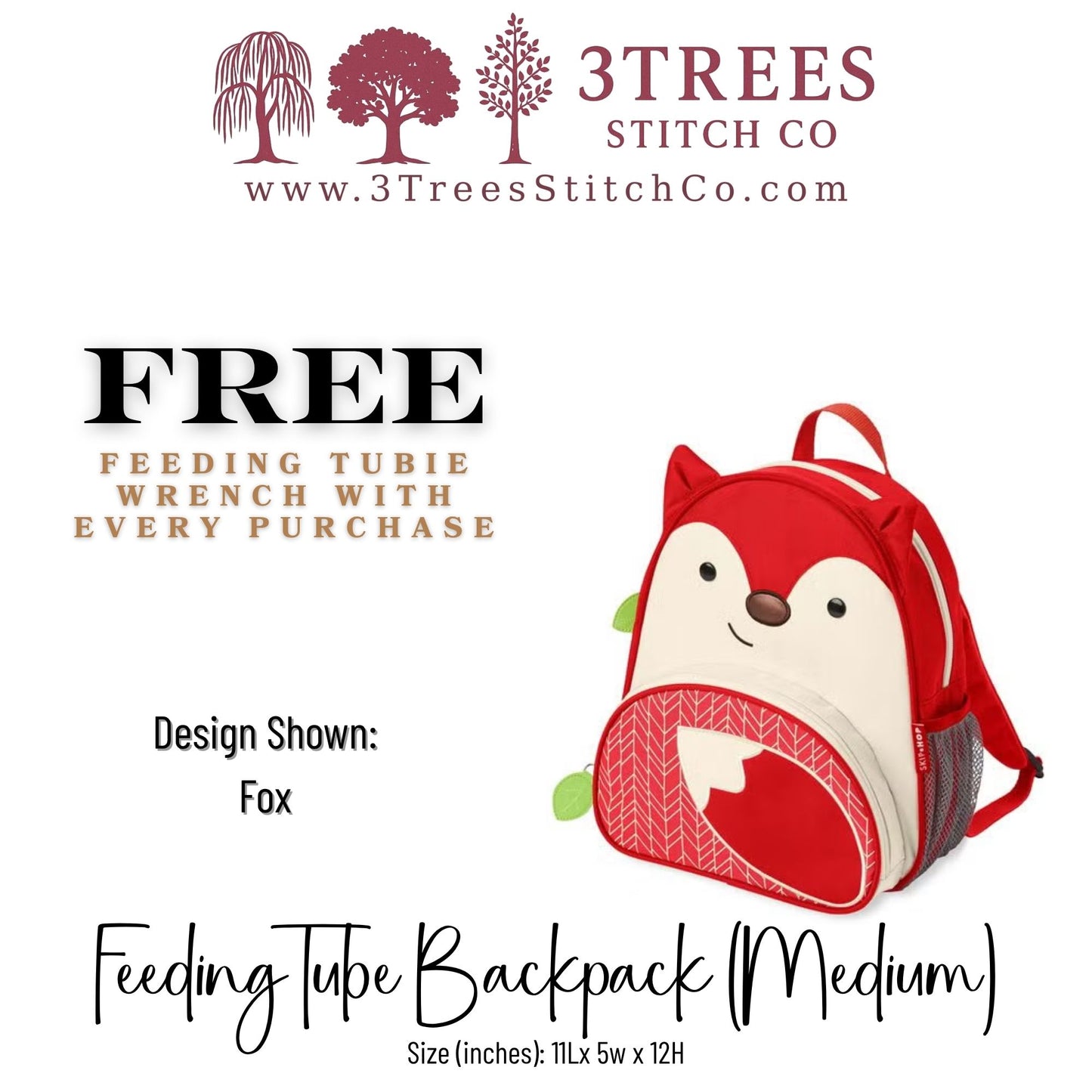 Fox-Kid Friendly (Medium) - Feeding Tube Backpack