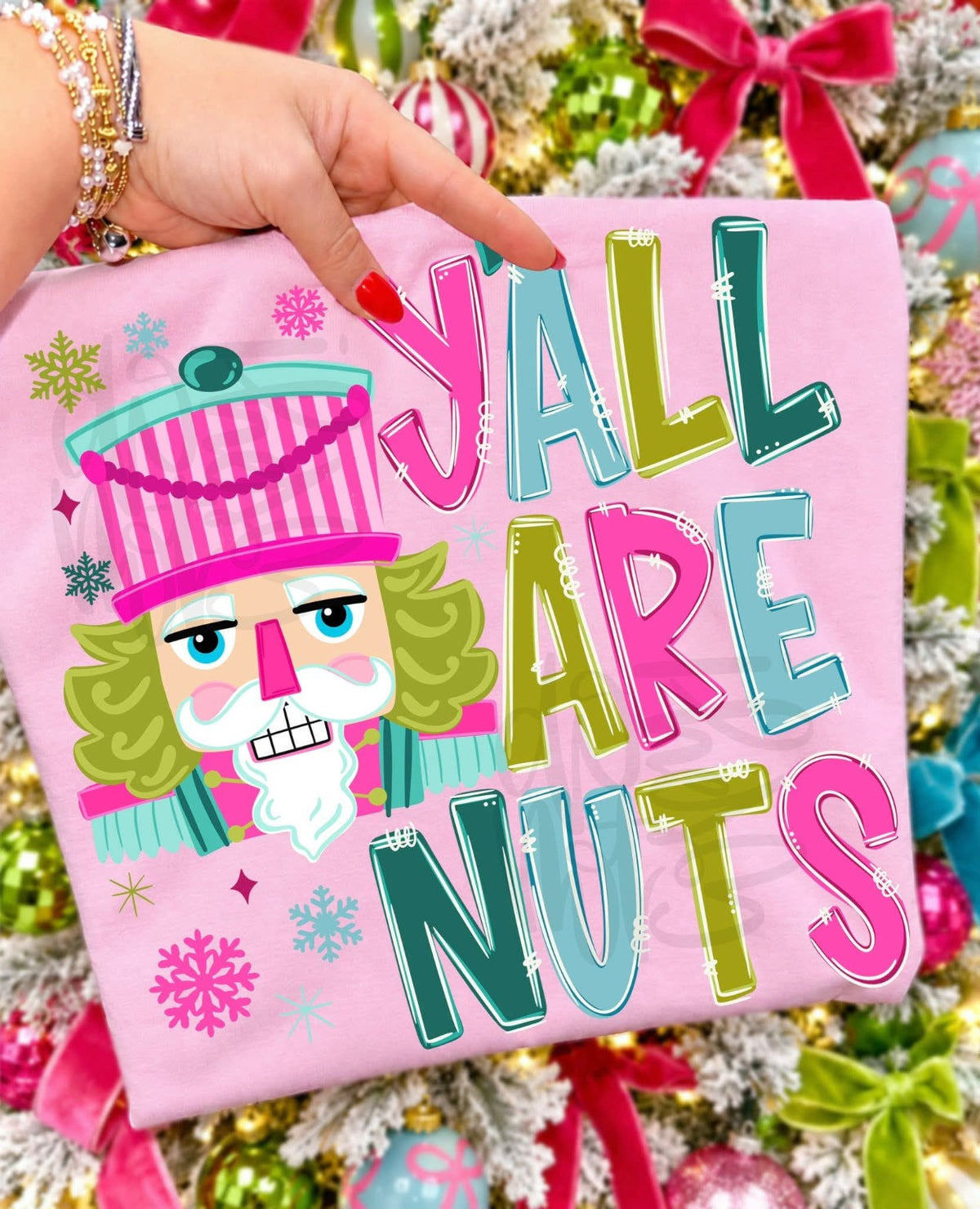 Y'all Are Nuts Christmas DTF Tee or Crewneck product photo