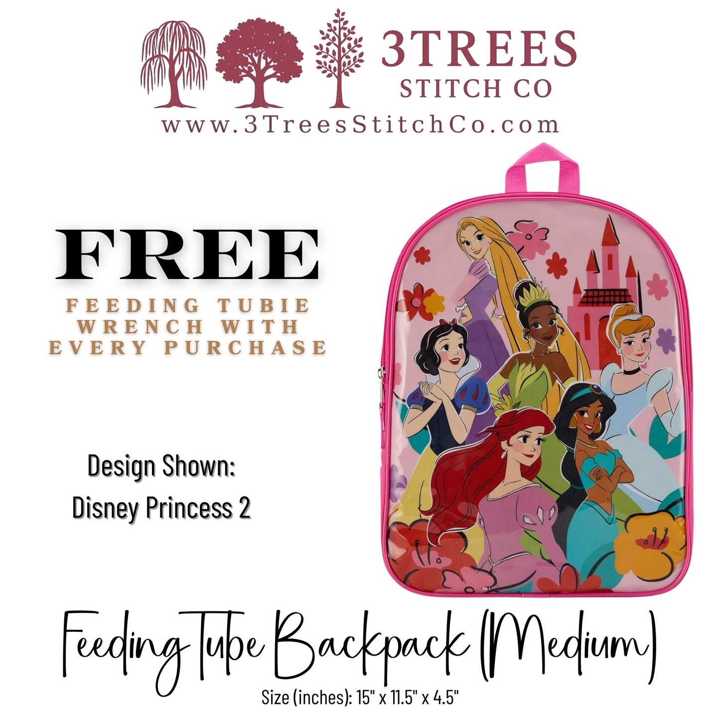 Disney Princess 2-Kid Friendly (Medium) - Feeding Tube Backpack