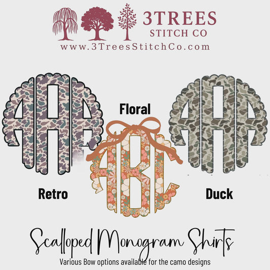 Scalloped Monogram DTF Tee