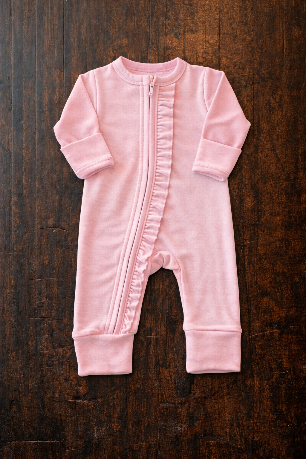 Pink Ruffle Zipper Outfit