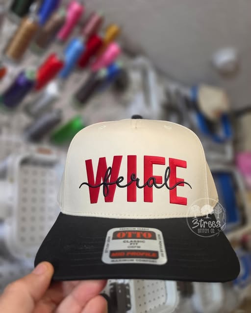 Feral Wife embroidered baseball hat