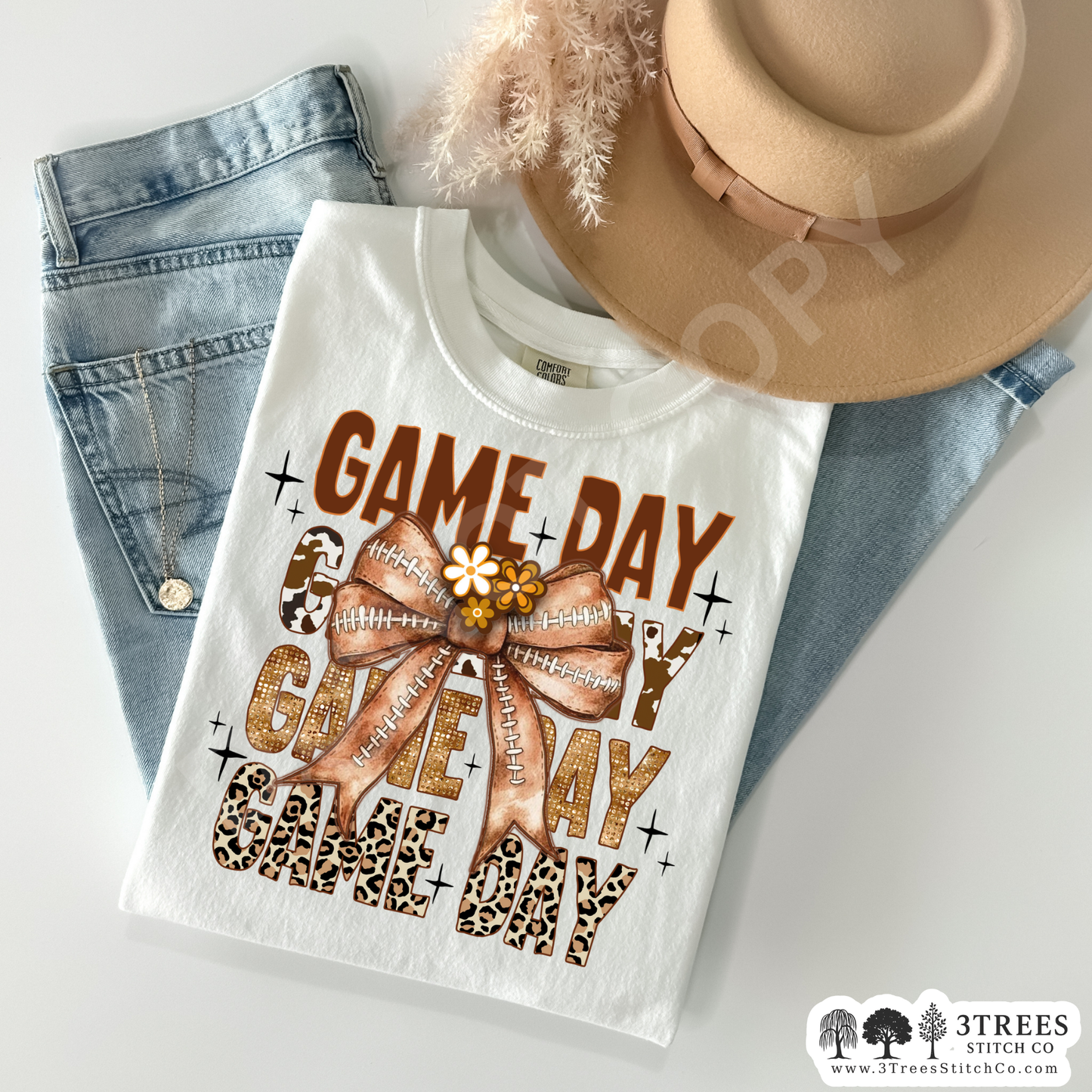 Game Day Brown Cow Gold Cheetah
