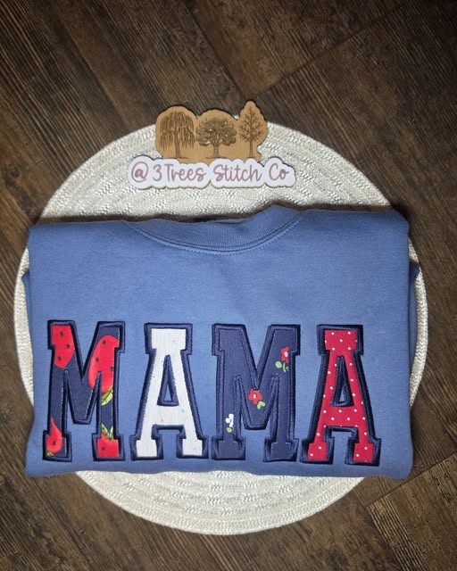 MAMA ONESIE APPLIQUE CREWNECK | EMBROIDERED APPAREL