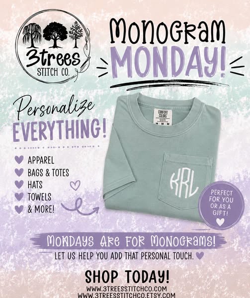 MONOGRAM MONDAY | COMFORT COLOR POCKET TEE