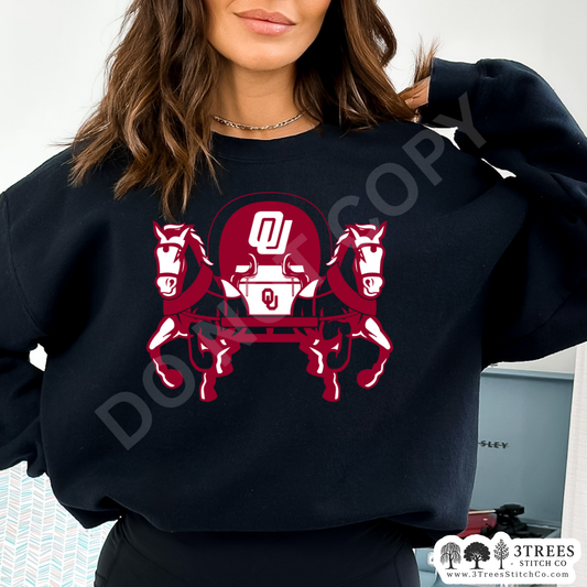 Oklahoma Sooners Horses & Wagon