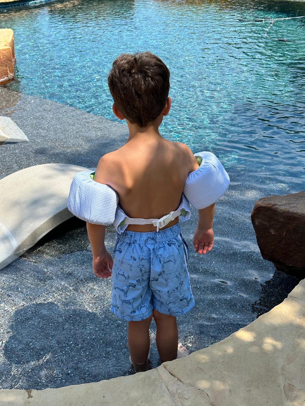 Seersucker Puddle Jumper Cover - Monogrammed Swim Float Cover for Kids