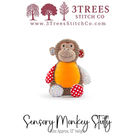 Harlequin Monkey – Stuffed – Custom Embroidered Name, Logo or Birth Stat – Gift for Kids, Graduation, Baby Shower or Business