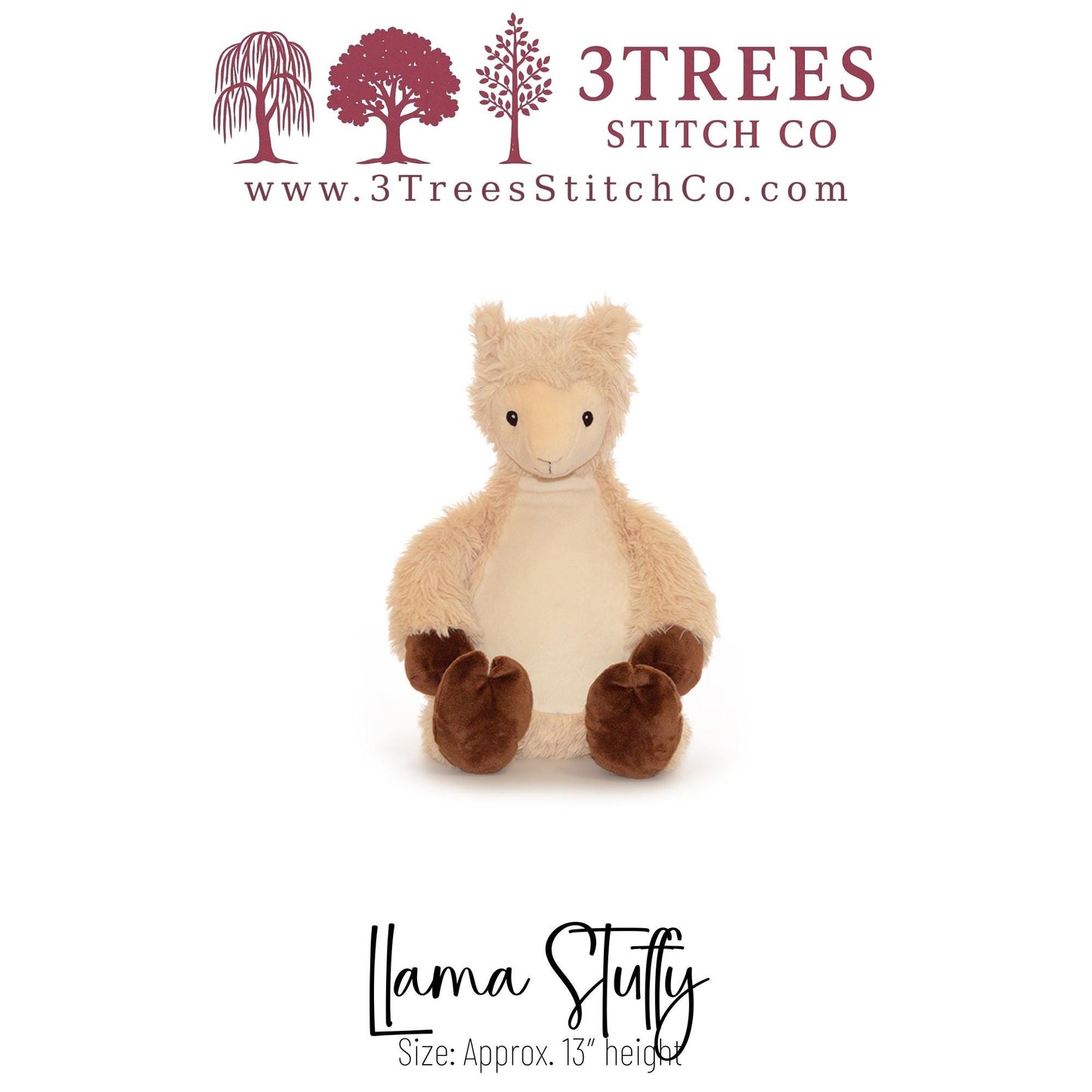 Llama – Stuffed – Custom Embroidered Name, Logo or Birth Stat – Gift for Kids, Graduation, Baby Shower or Business