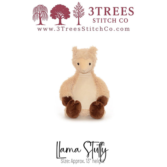 Llama – Stuffed – Custom Embroidered Name, Logo or Birth Stat – Gift for Kids, Graduation, Baby Shower or Business