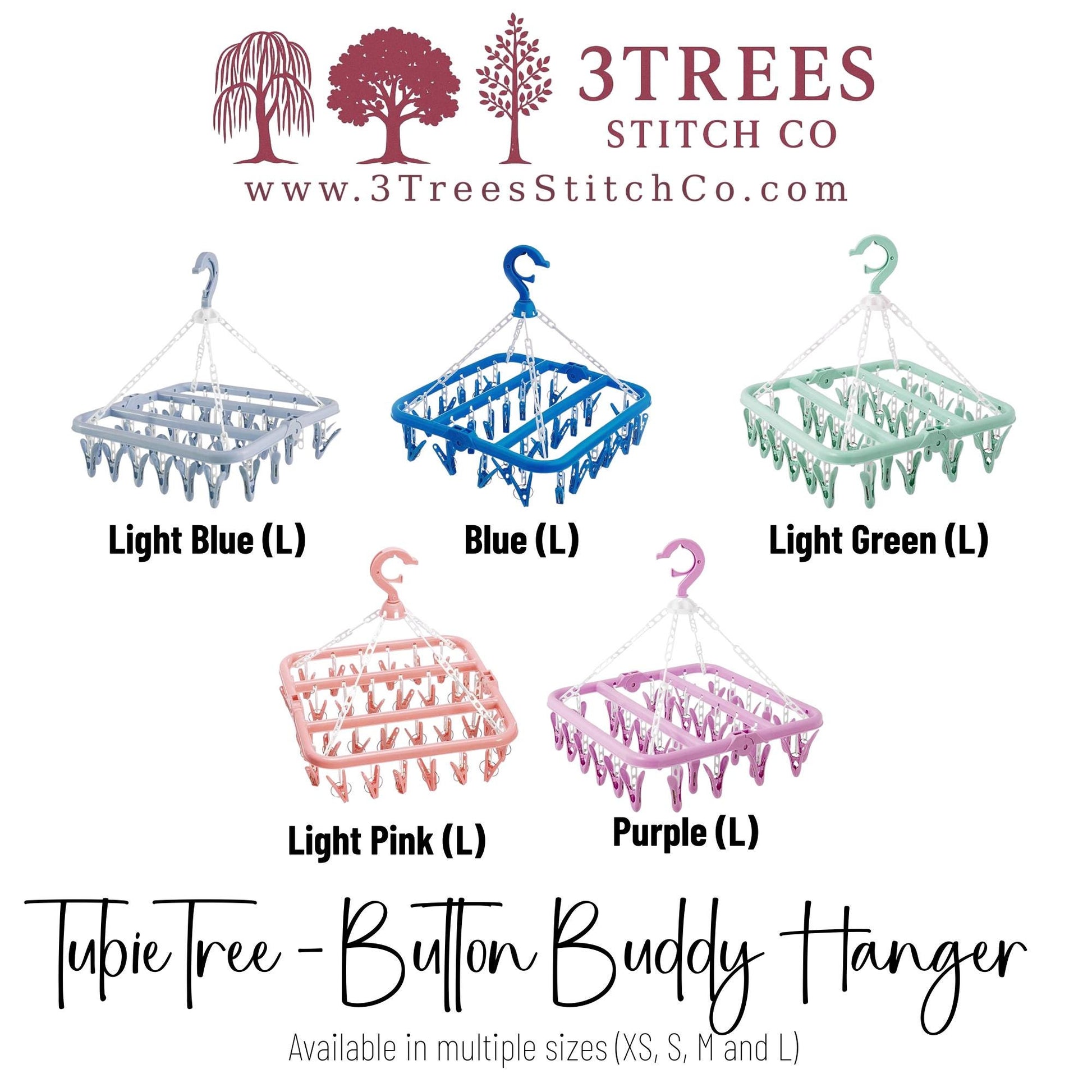 Tubie Tree Button Buddy Hanger | Button Cover & Trach Pad Dryer | Feeding Tube Clip Organizer | Multiple Sizes XS–L | Tubie Gear Storage