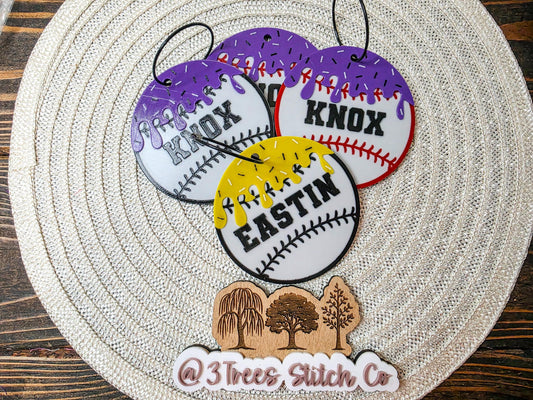 Drip Baseball Bag Tag | Custom Name Sports Tag | Softball Bag Tag | Personalized Team Gear | Baseball Backpack Tag | Drip Style Tag
