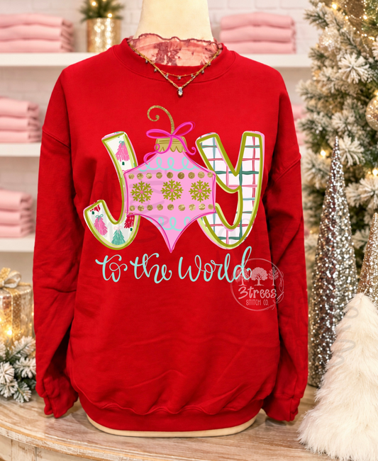 Joy to the World Christmas red crewneck
