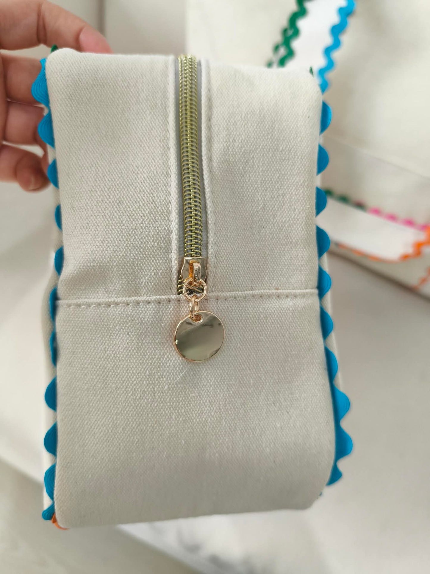 PRE-ORDER Canvas Tote Bag/Cosmetic Bag (Ric Rac Trim)