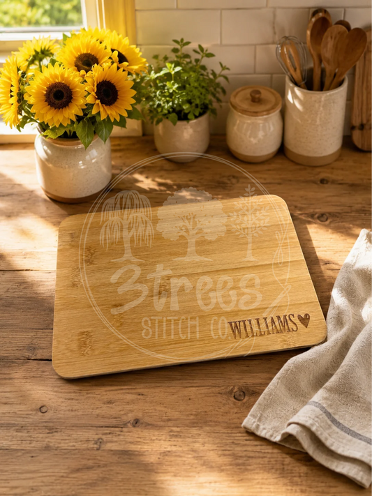 Personalized Bamboo Cutting Board (approx. 6.5"x10")