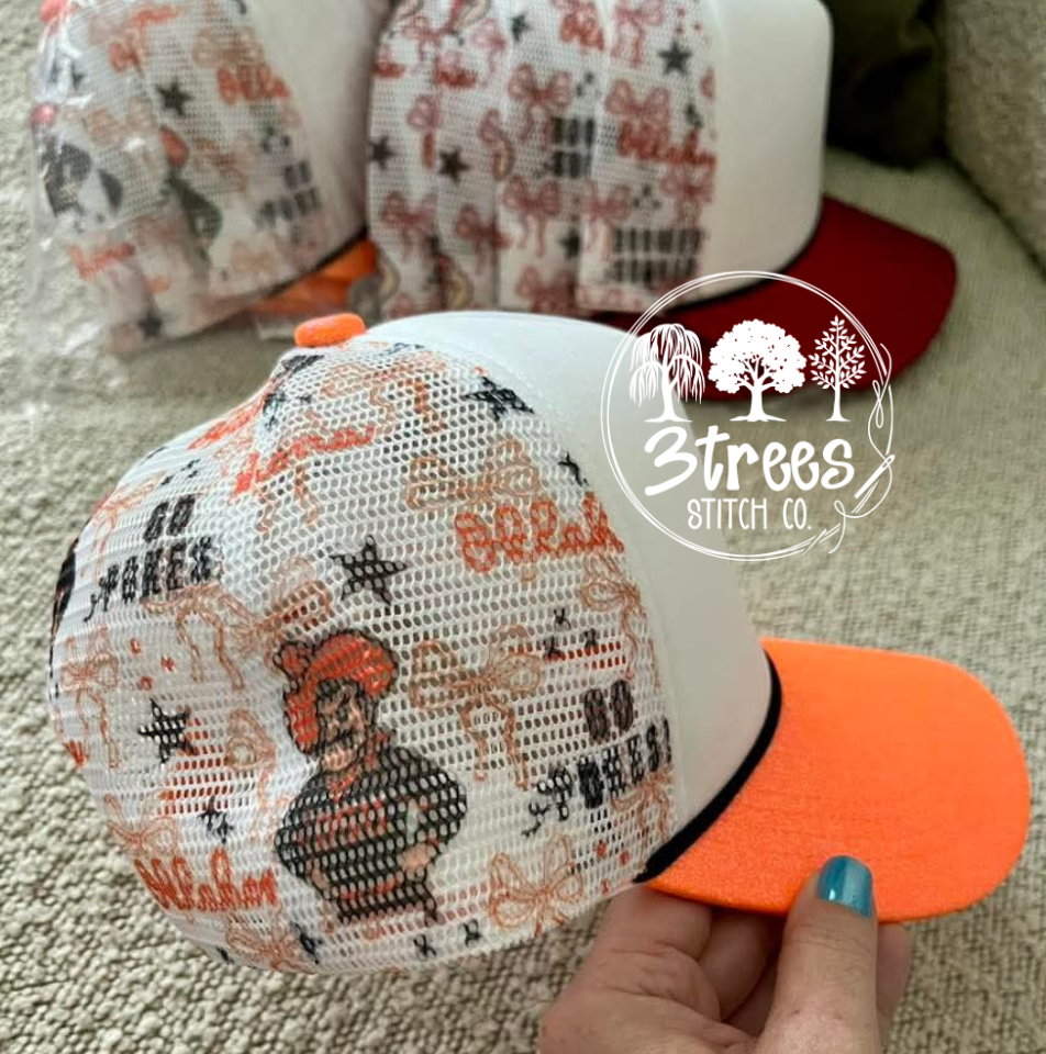 Oklahoma "Go Pokes" Mesh Print Hat