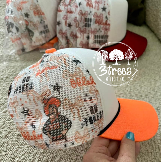 Oklahoma "Go Pokes" Mesh Print Hat