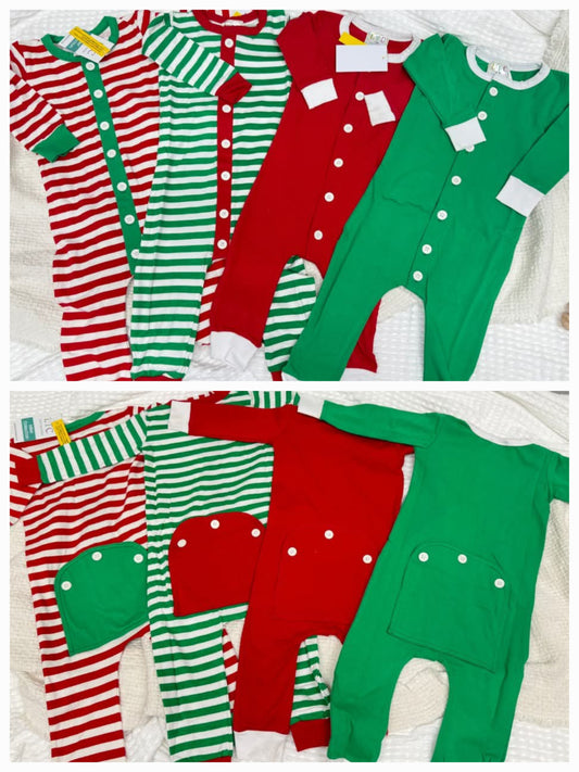 Unisex Faux Butt Flap Christmas Jammies-Basics