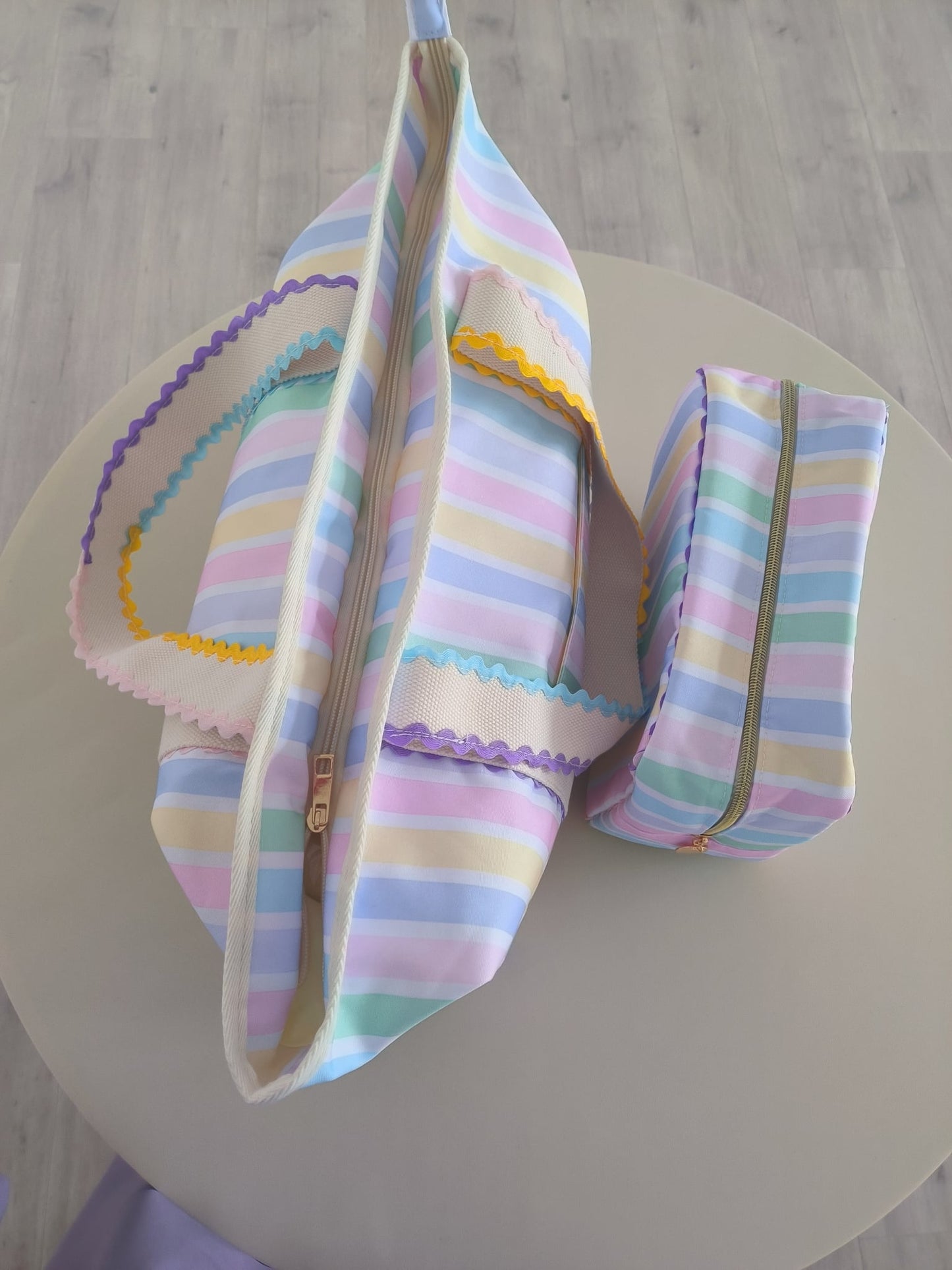 PRE-ORDER Canvas Tote Bag/Cosmetic Bag (Ric Rac Trim)