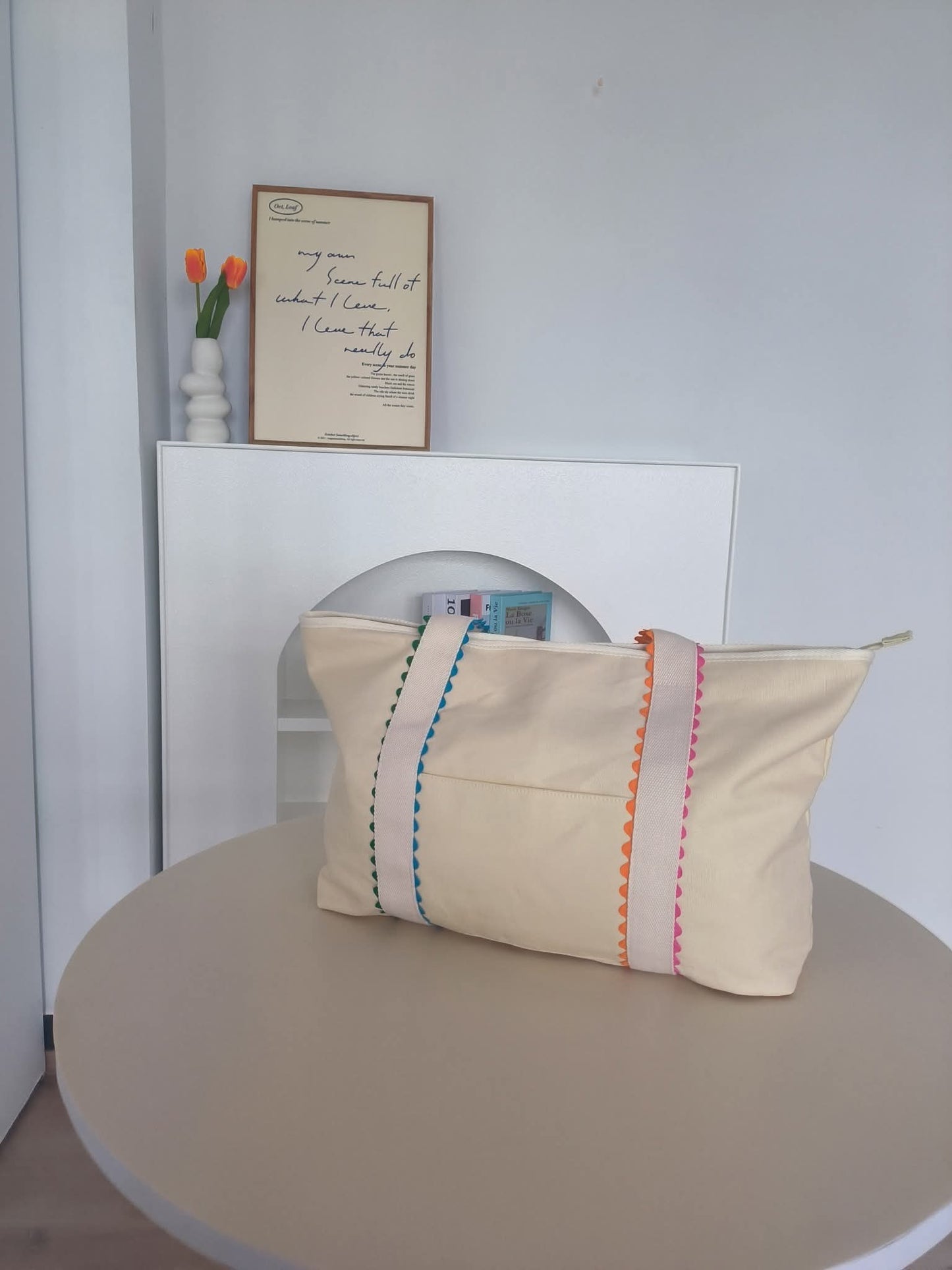 PRE-ORDER Canvas Tote Bag/Cosmetic Bag (Ric Rac Trim)