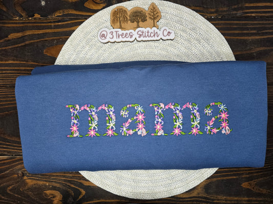 Floral "Mama" Crewneck Sweatshirt