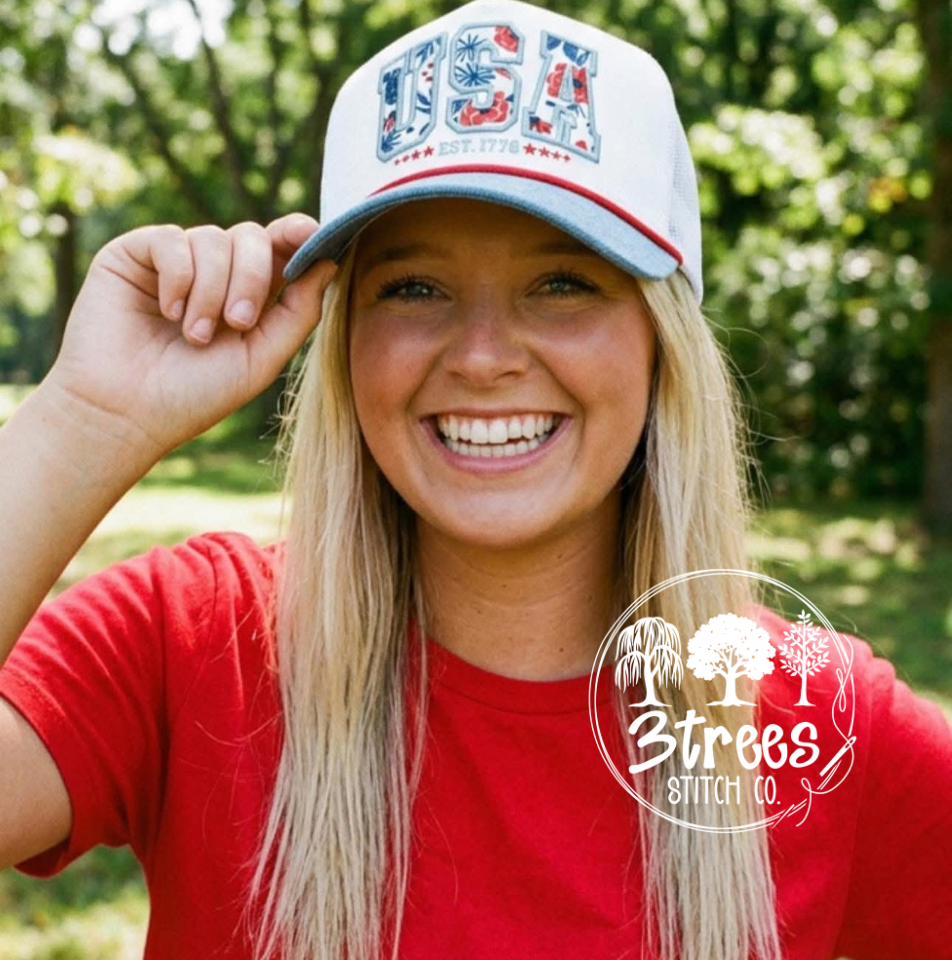 Denim "USA" Baseball Hat