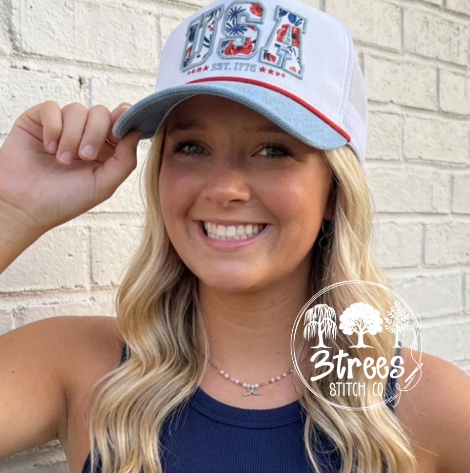 Denim "USA" Baseball Hat