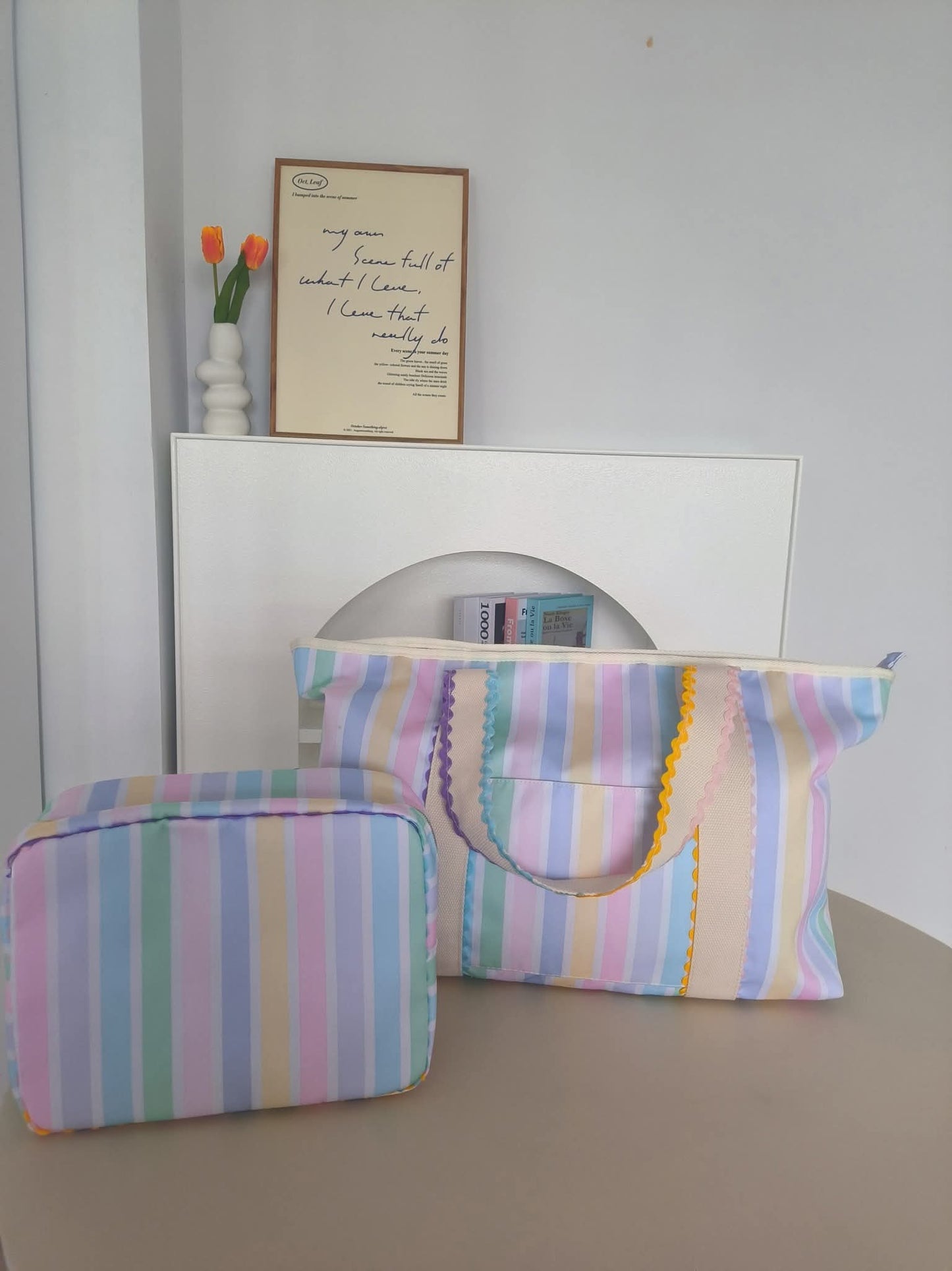 PRE-ORDER Canvas Tote Bag/Cosmetic Bag (Ric Rac Trim)