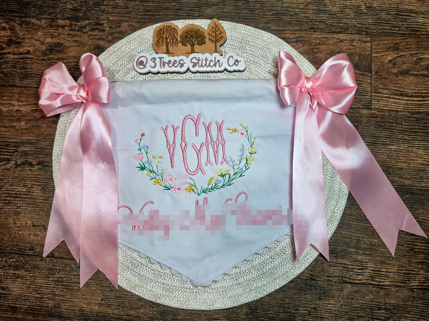 Personalized Wildflower Baby Banner | Embroidered Floral Nursery Banner | Custom Baby Name & Birth Stats Keepsake