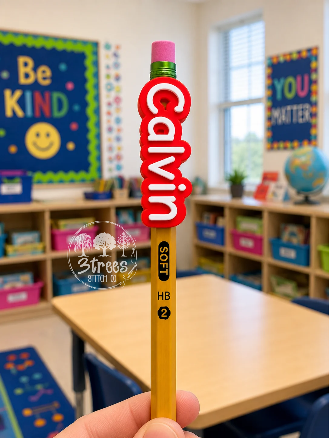 Custom 3D Printed Pencil Name Toppers | Personalized Pencil Accessories | Back to School