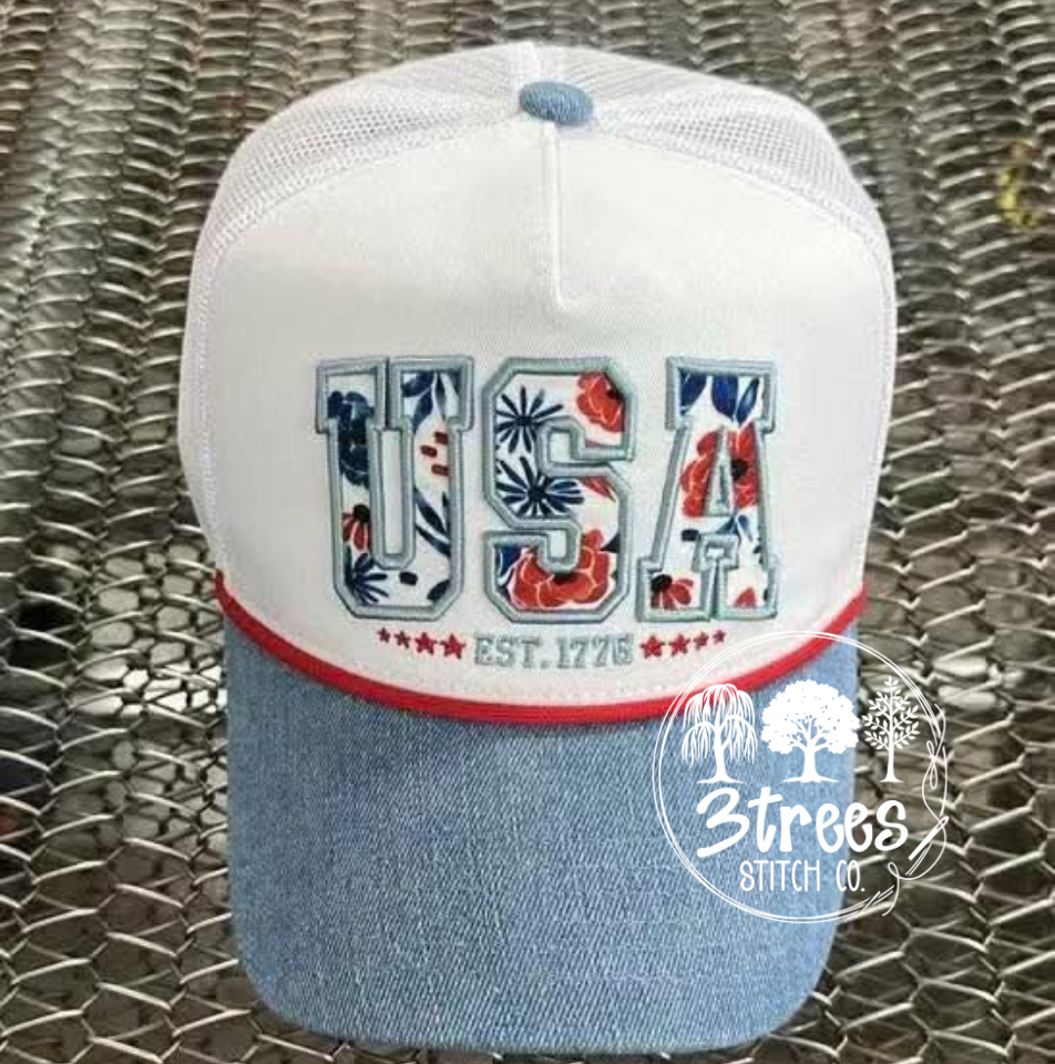 Denim "USA" Baseball Hat