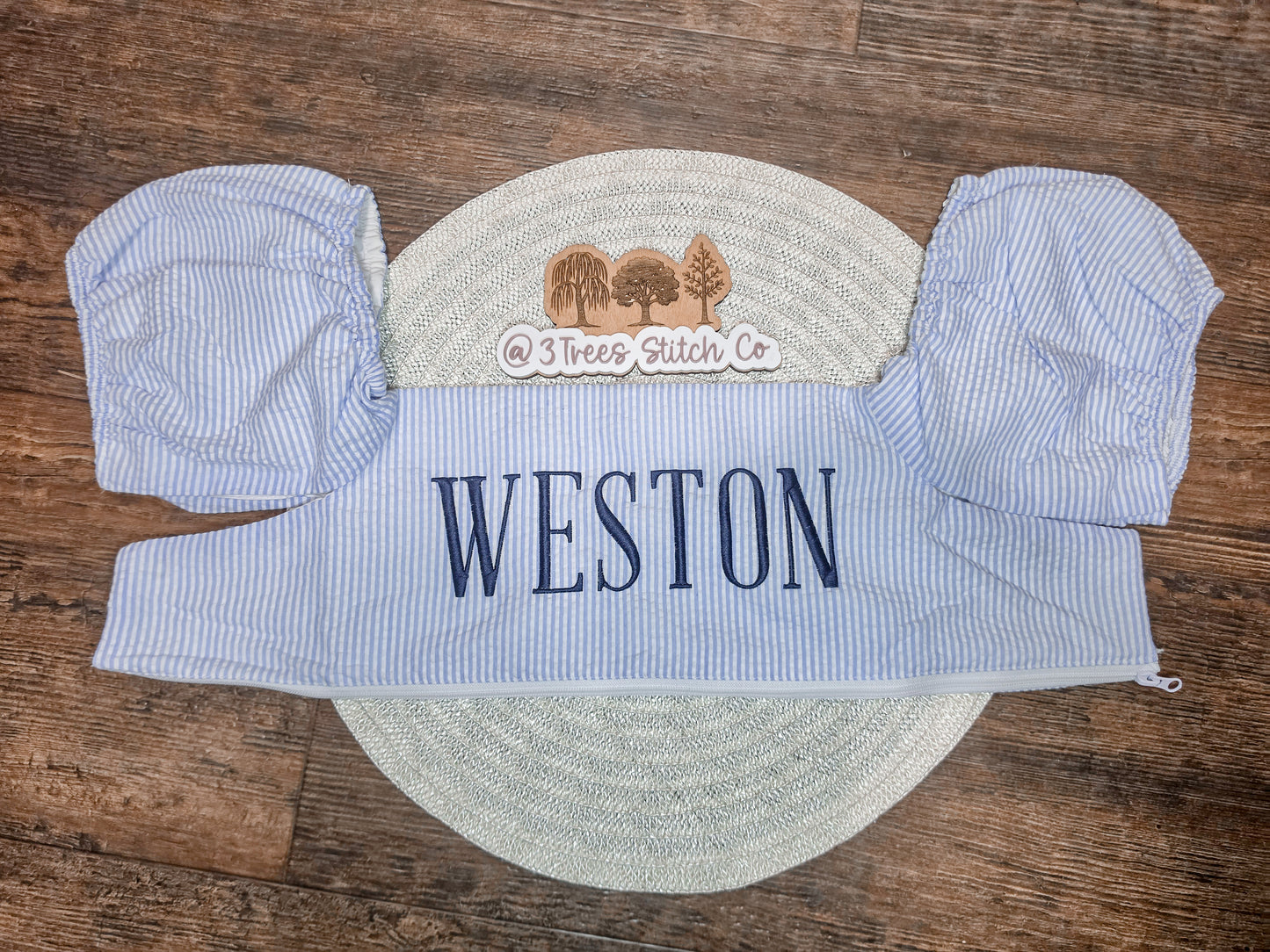 Seersucker Puddle Jumper Cover - Monogrammed Swim Float Cover for Kids